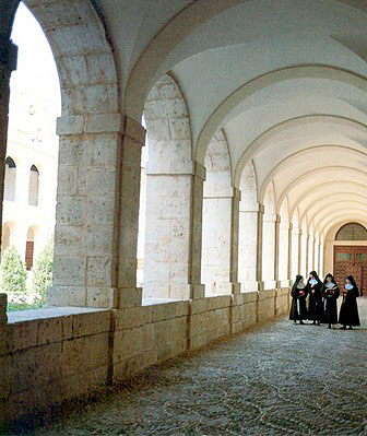 View of the cloister of the Monastery of Santa Clara de Tordesillas.