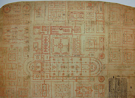 Ideal plan of a monastery, preserved at Library Services of Sank Gallen