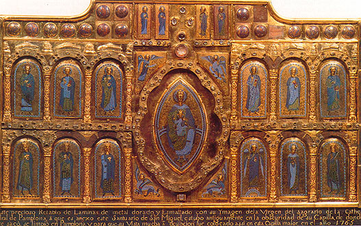"Enamel frontispiece. 12th century. Sanctuary of San Miguel de Aralar (Navarre).