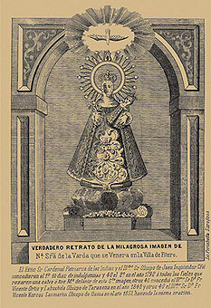 True portrait of the miraculous image of Our Lady of the Varda that is venerated in the town of Fitero.
