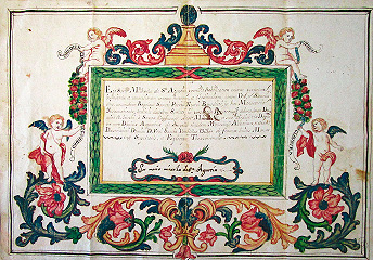 Letter of profession in the Benedictine Sisters of Corella of Sister María Micaela de San Agustín, 1725.