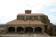 high school and outbuildings around the church