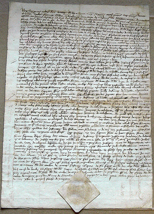 Alfonso I grants the regional law of Calahorra to Funes, Marcilla and Peñalén. AGN, COMPTOS, Documents, box 1, no. 5.
