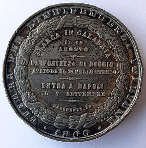 Commemorative medal commemorating the annexation of Naples