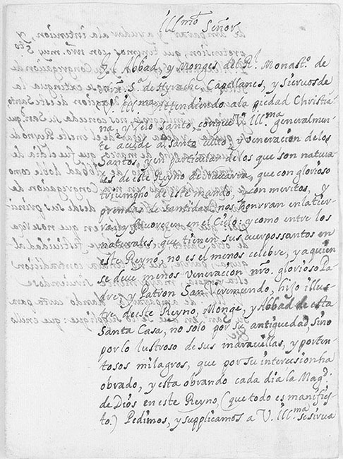 Petition of the abbot of Irache for the extension of the cult of St. Veremundo in 1657. fileGeneral of Navarre.