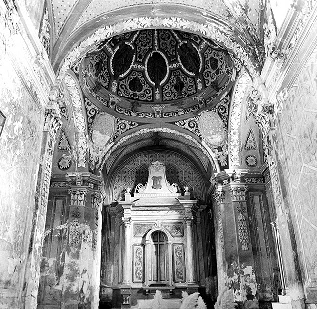 Interior of the chapel of San Veremundo built between 1654 and 1657 and decorated with plasterwork in 1701. Photo: Monumental Catalogue of Navarre.