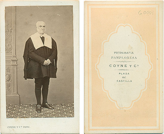  Circa 1867, albumen. CDV (10,4 x 6,4 cm), Coyné y Cia, Pamplona.