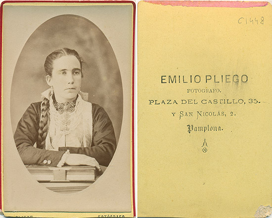 Circa 1885, albumen. CDV (10.2 x 6.4 cm), Emilio Pliego, Pamplona.