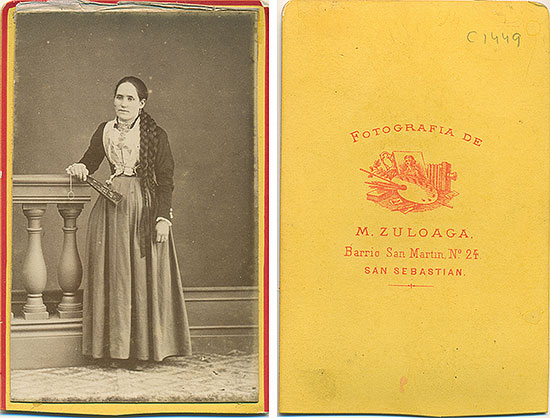 Circa 1870-1875, albumen. CDV (9.8 x 6.4 cm), M. Zuloaga, San Sebastián.
