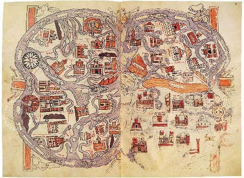 Map of the Beatus of Navarre from the 12th century.
