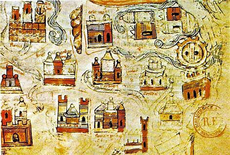 World map of the Beatus of Navarre from the 12th century, detail of the area of Europe.