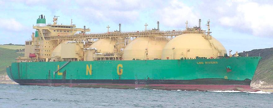 A liquefied natural gas (LNG) freighter [Pline].