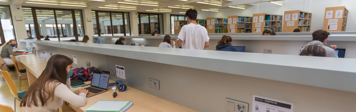 Students studying at the Library Services of Sciences