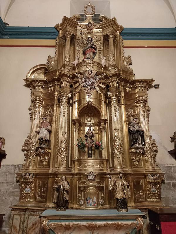 Altarpiece of the Virgin of Pilar in the parish of Arróniz, work of the Sesma sculptor Ramón Villodas. 1774. Photo G. Martínez Laparra