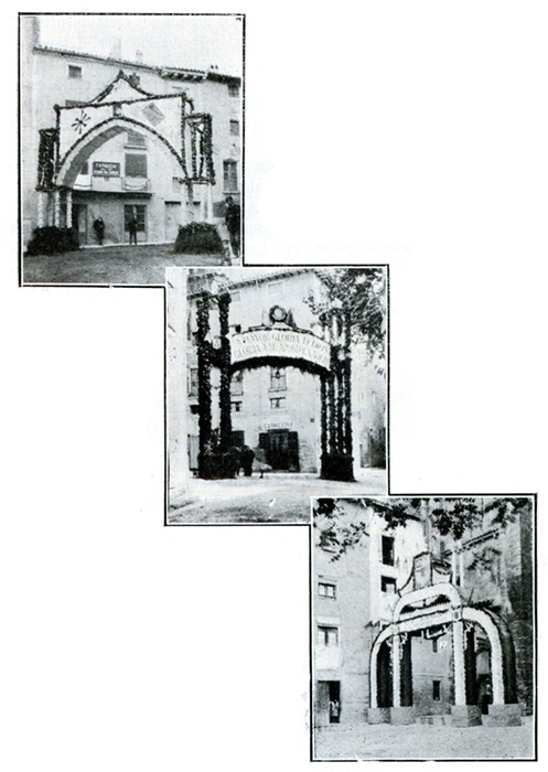 Arches of the processional degree program corresponding to the Luises, Adoración Nocturna and City Hall. Photo from the Centenary Chronicle
