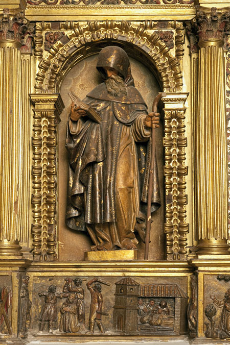 San Antón, titular of one of the collaterals of the sanctuary of Nuestra Señora de Codés, work of Bartolomé Calvo (1654). Photo J. L. Larrión
