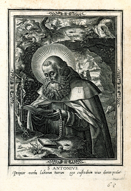 Engraving of the saint made around 1600, which is part of the collection of prints of Sister Leonor de Ayanz y Beaumont of the Discalced Carmelites of Pamplona.
