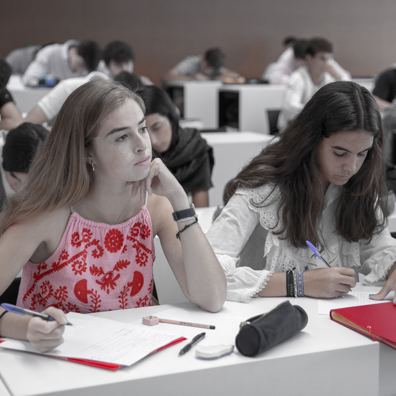 Students from the University of Navarra in class